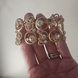Vintage Clear Crystal "Bubbles" and Gold Bracelet
